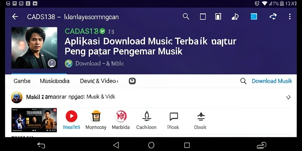Tampilan antarmuka aplikasi CADAS138 untuk unduh musik.