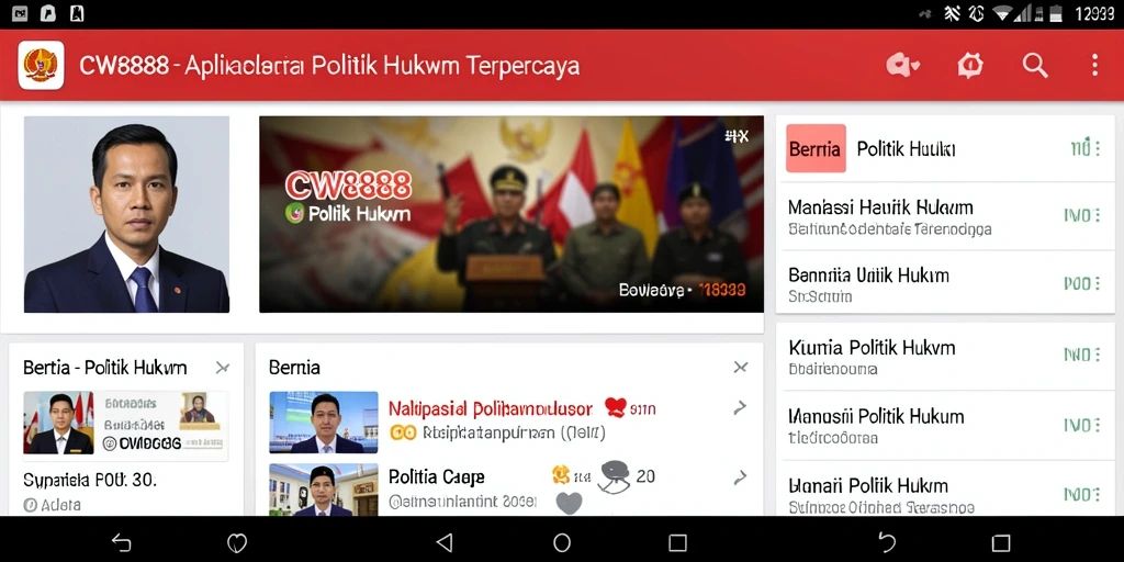Antarmuka aplikasi CW8888 yang modern dan informatif.