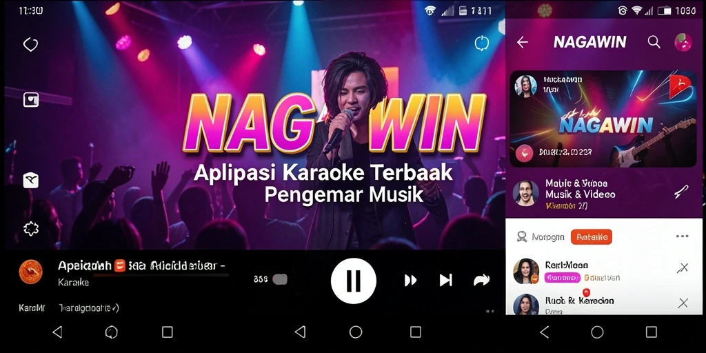 Antarmuka NAGAWIN yang menarik saat sesi karaoke.