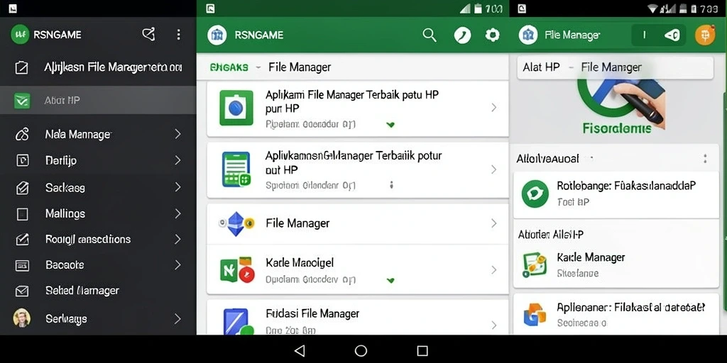 Tampilan antarmuka aplikasi File Manager RSNGAME yang menarik dan praktis.
