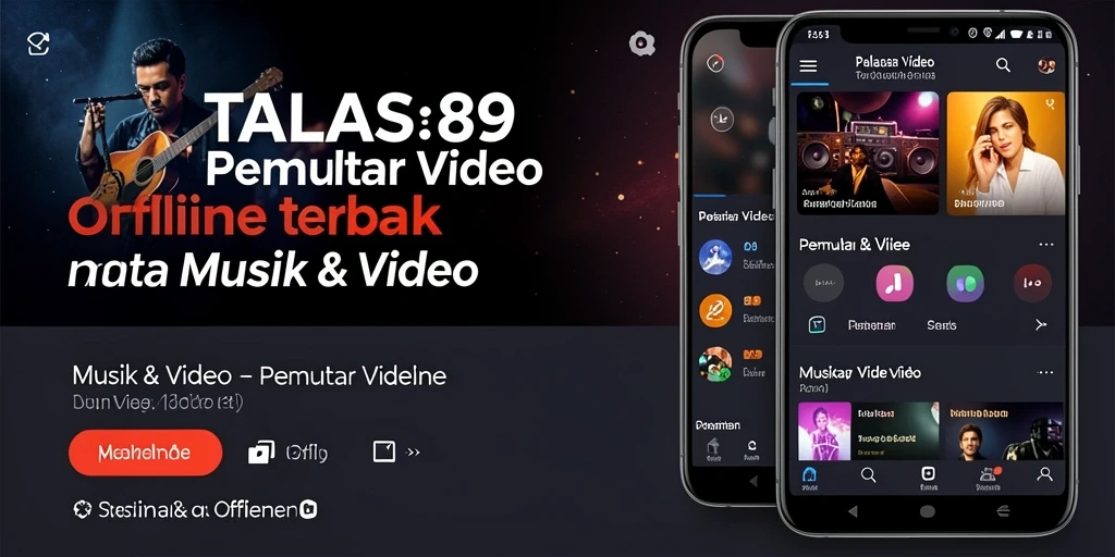 Tampilan antarmuka TALAS89 saat memutar video offline.