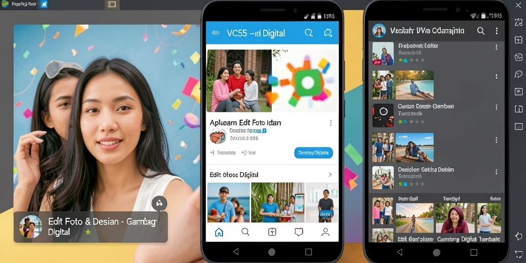 Antarmuka VC55 dengan fitur pengeditan gambar digital yang lengkap.