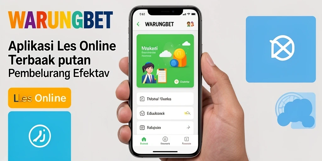 Tampilan aplikasi WARUNGBET dengan fitur Les Online yang interaktif.
