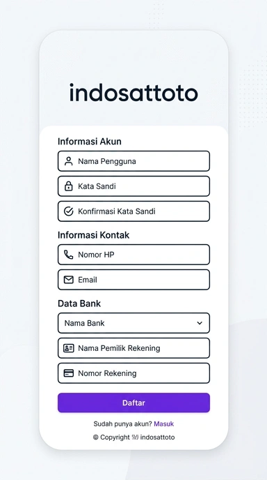Panduan Registrasi Akun Baru IndosatToto